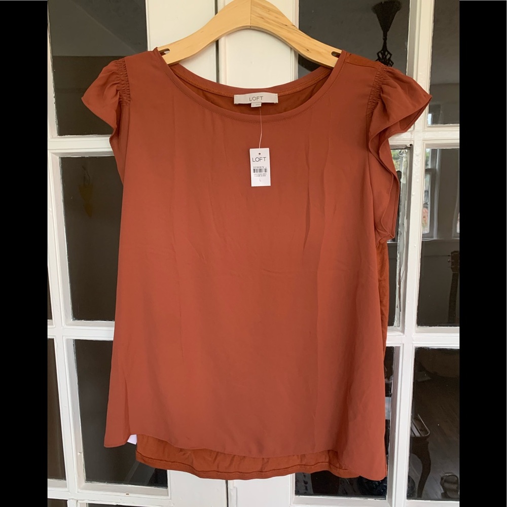 Loft Burnt Orange Top Size L - NWT Never Worn